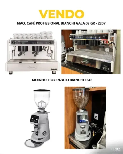 Maquina café profissional e estufas