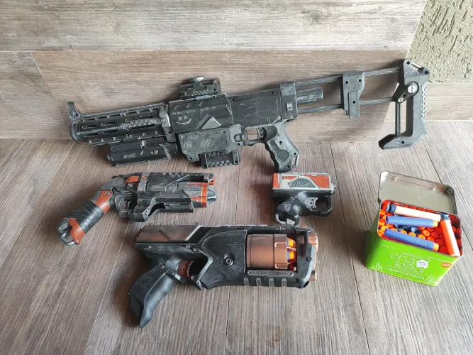 Arminhas de Brinquedo Nerf Customizadas / Pintadas Todas Funcionando + Dezenas de Dardos