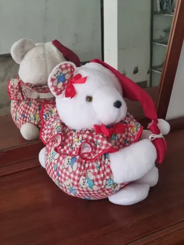 Pote para Biscoitos Urso de Pelucia Natalino