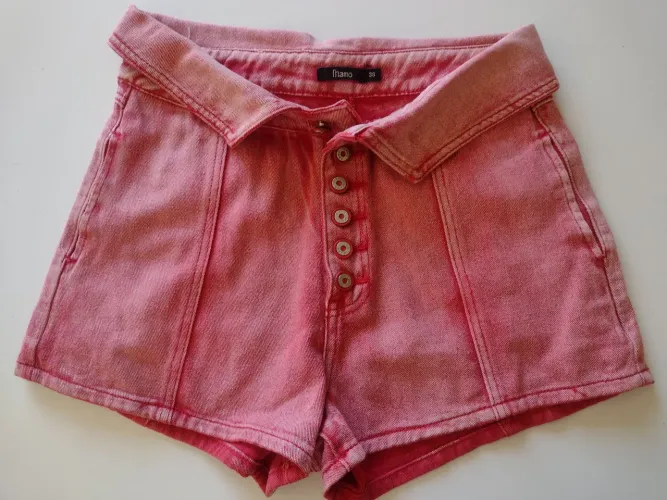 Short jeans mamo feminino vermelho