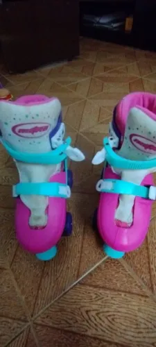 Patins Infantil Rosa e Azul astro unicornio