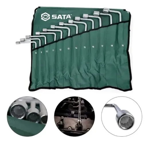  JOGO DE CHAVE BIELA SEXTAVADA SATA 8-19MM C/12PCS