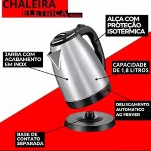 Chaleira elétrica de Inox 1,8L Entregamos no conforto do seu lar