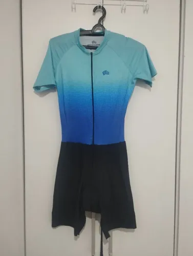 Macacão Ciclismo Feminino - Azul e Preto - Tamanho P