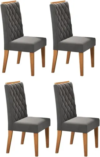  Conjunto Com 4 Cadeiras Para Sala De Jantar