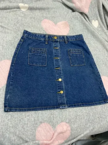 Saia Jeans com Botões - tamanho 42