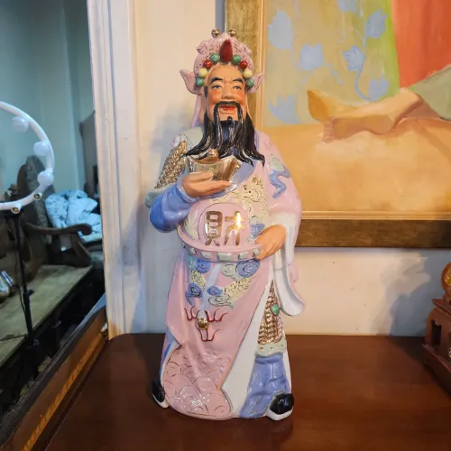 Antiguidades, grande Estátua Decorativa Chinesa em porcelana