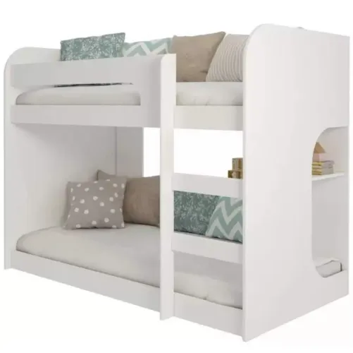 Cama beliche montessoriano branco infantil + 2 colchões de solteiro D20