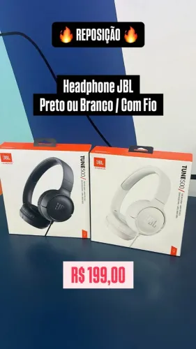 Headphone JBL TUNE 500 Preto / Branco - Loja Fisica