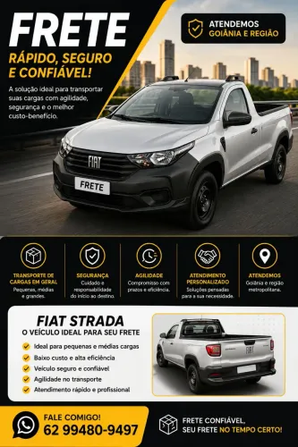FRETE COM FIAT STRADA - RÁPIDO, SEGURO E COM PREÇO JUSTO
