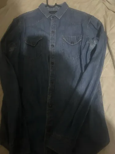 camisa jeans manga longa, zara.