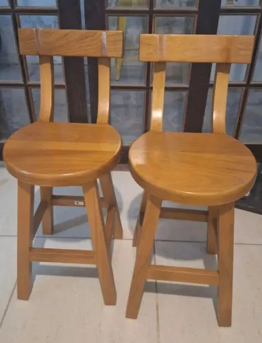 Par de banquetas madeira maciça