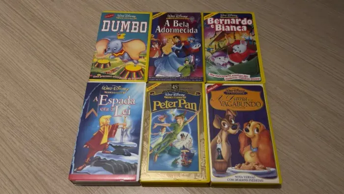 VHS Lote de Desenhos Disney - 6 Fitas
