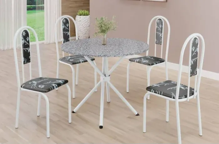Mesa granito 4 cadeiras