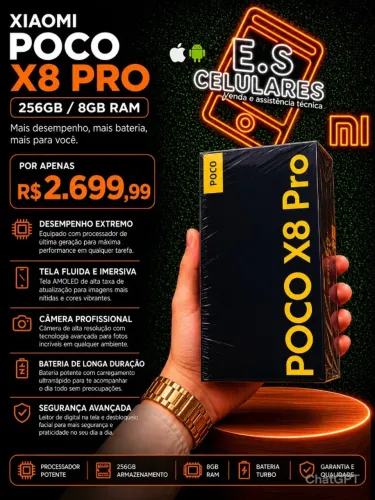 XIAOMI POCO X8 PRO 512GB/12GB RAM - CELULAR NOVO XIAOMI
