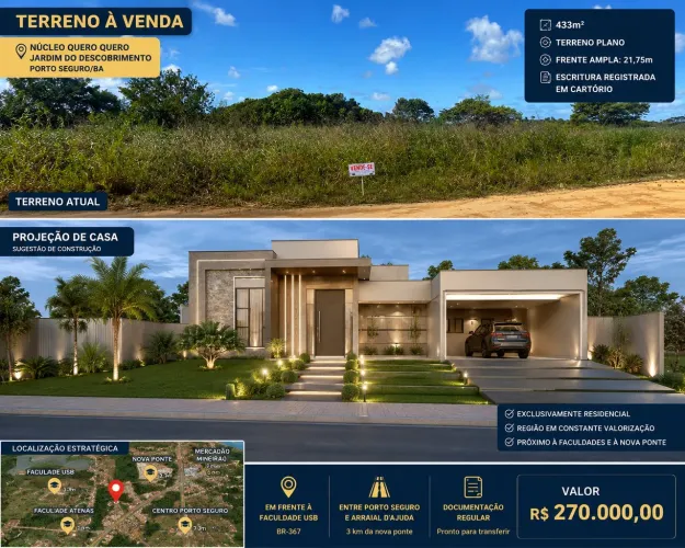Terreno Escriturado em Área de Grande Valorização - Porto Seguro