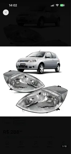 Farol esquerdo fordka 208 a 2014