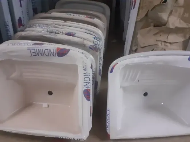 tanque batedor de mármore sintético fibra 59x49 49,90 a vista conferir cores