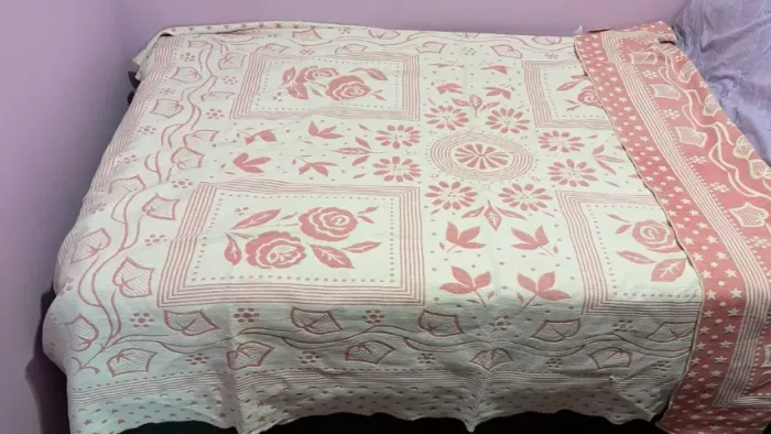 colcha piquet jacquard dupla face vintage