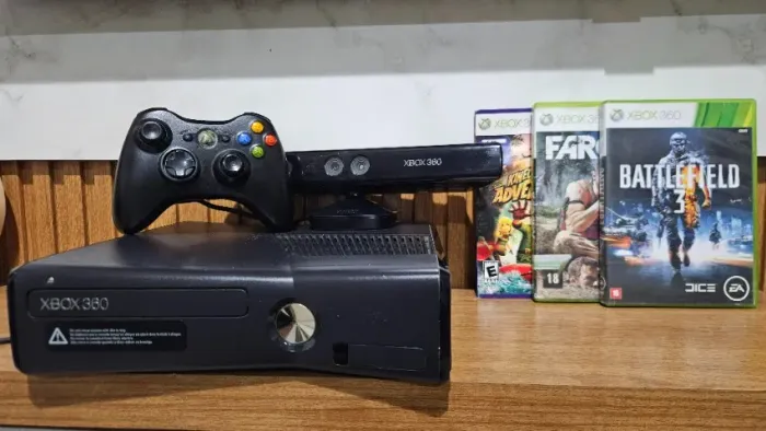 XBOX 360 COMPLETO + KINECT + 4 JOGOS (SÓ PEGAR E JOGAR!)