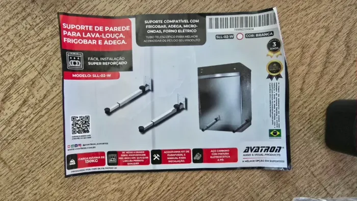 Suporte de parede Avatron SLL-02-W, branco, novo e sem uso