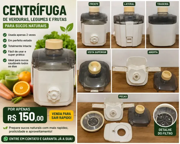 PRA SAIR RAPIDO.USADA 2 VEZES CENTRIFUGA ELETRICA