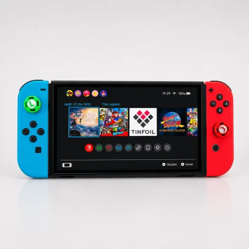 Nintendo Switch OLED Desbloqueado + MicroSD 512GB + 21 Jogos + Kit Completo