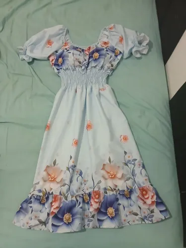 Vestido azul florido