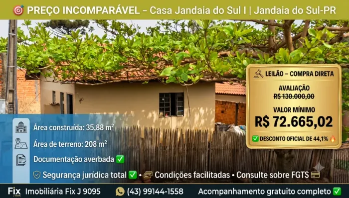 Imóvel pronto para negociar ? Casa no Centro, Jandaia do Sul - PR, Nº 40, 208m² | Venda Di