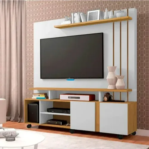 Home Valência Permobili - Design Moderno em Off White/Nature para sua Sala