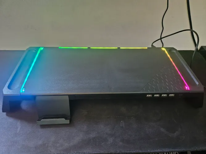 Base para monitor RGB com gaveta e suporte para celular com 4 USB