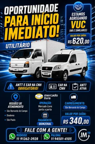 AGREGANDO VUC E UTILITÁRIO - INÍCIO IMEDIATO