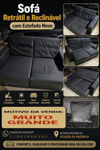 Sofá Retrátil, Reclinável e Grande!