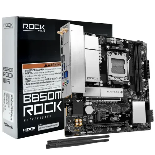 Placa Mãe ASRock B850M Rock Wi-Fi Socket AM5 / DDR5