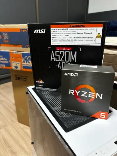 Placa mae + Ryzen 5 5500 novo