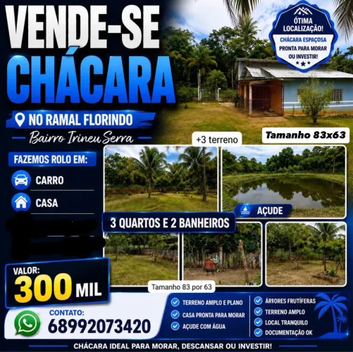 Vendo essa chácara no bairro Irineu serra