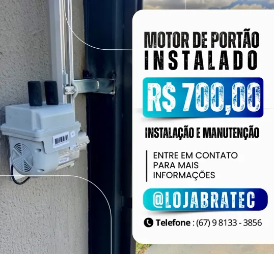 Motor de portão eletrônico 8 segundos (instalado)