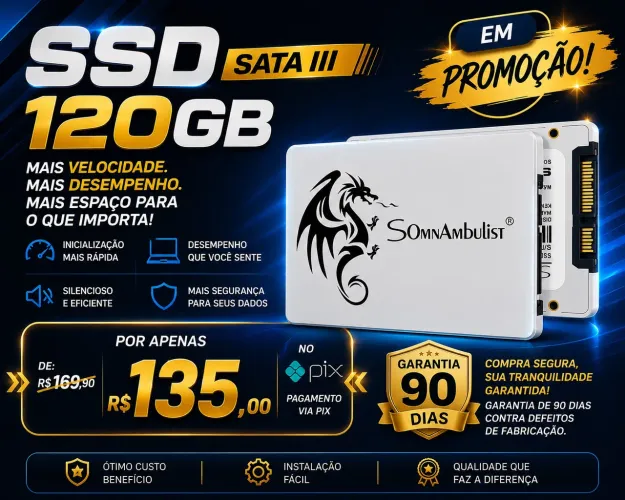 SSD Somnambulist 120GB novo com garantia Entregamos