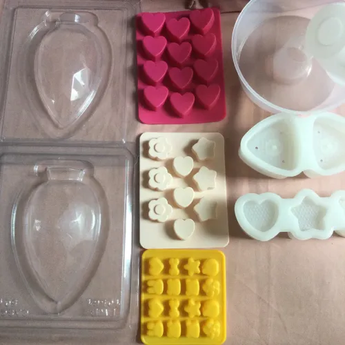Kit formas de plástico e silicone para vender chocolate 