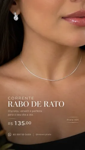 Corrente Rabo de Rato Prata 925