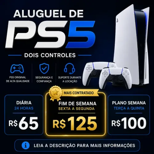 ALUGO PS5 COM 2 CONTROLES