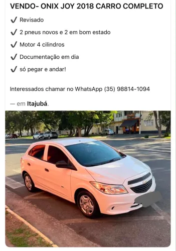 Chevrolet Onix JOY Hatch 1.0 8V Flex Mec. 4P 2018