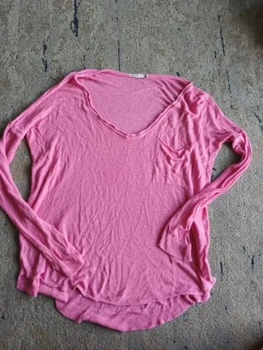 Blusa fina femenino cor rosa