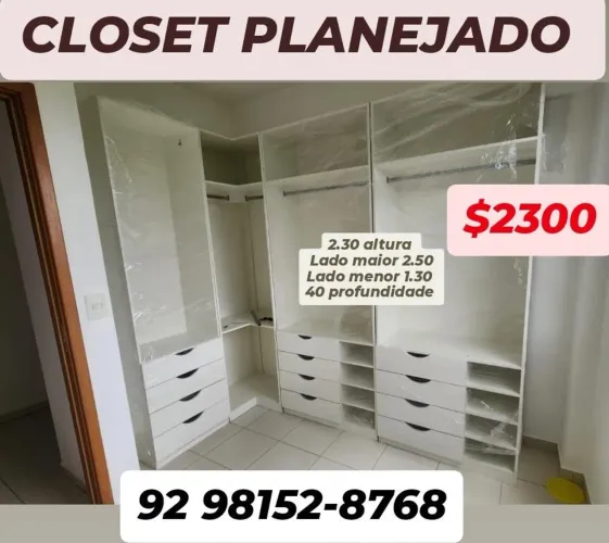 Closet L Planejado faça seu pedido 