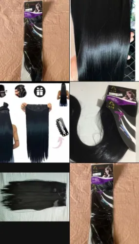 Me hair liso preto 80 centímetros