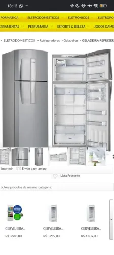 GELADEIRA REFRIGERADOR CONTINENTAL FROST FREE DUPLEX - 2 PORTAS INOX 403L