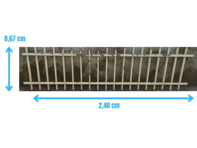 Grade de ferro ½ muro 0,67cm x 2,40 cm