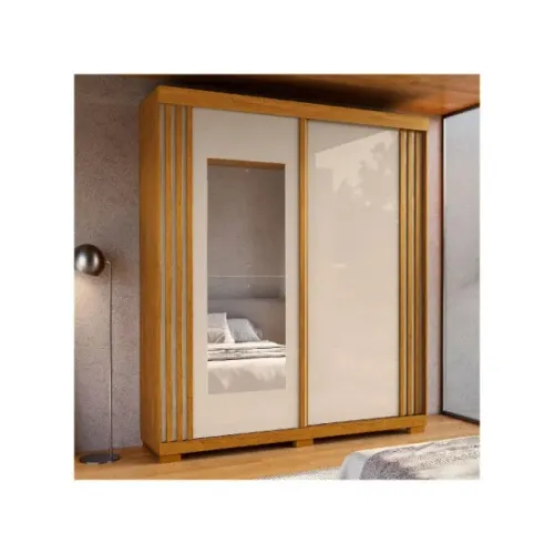 Guarda-Roupa Casal Athenas com Espelho 180cm: Sofisticação e Espaço para o Seu Quarto