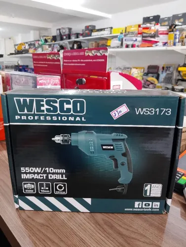 Furadeira de impacto drill 550w 10mm wesco ws173 1 ano de garantia de fabrica