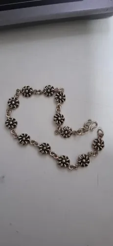 Pulseira de Prata de Lei = Rosinhas